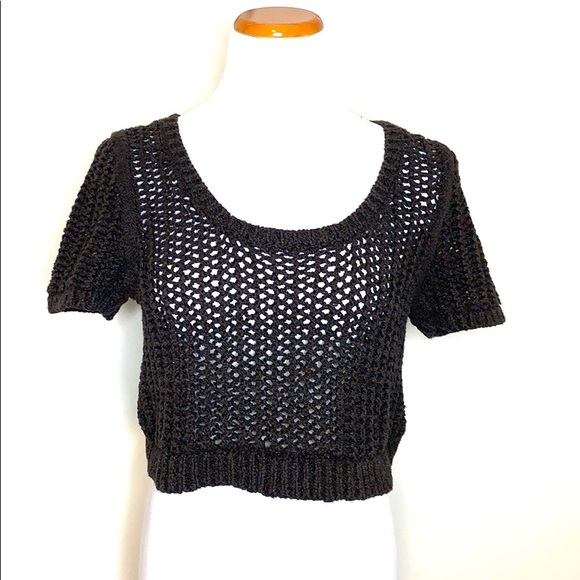 Free People Sweaters - Free People Dark Brown Crop Sweater (S13)